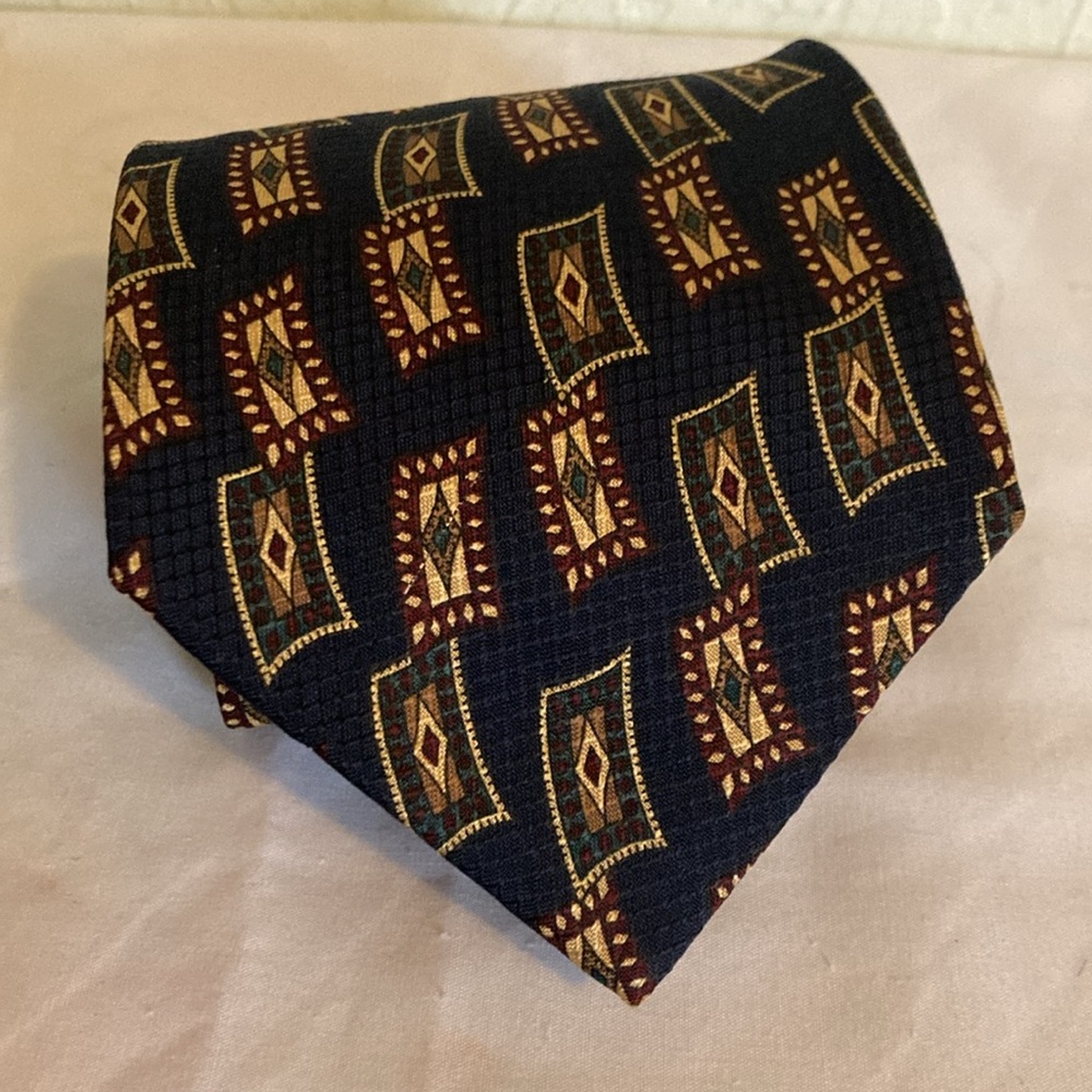 Park Lane Silk Jacquard Southwestern Stamped Blue Gold Square Shiny  Canada